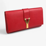 Saint Laurent Red Leather Y Chyc Clutch