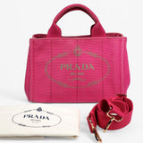 Prada Canapa Denim tote pink