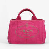 Prada Canapa Denim tote pink