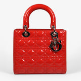 Lady Dior Medium Patent Cannage satchel