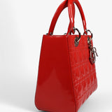 Lady Dior Medium Patent Cannage satchel