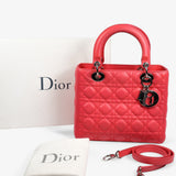 Lady Dior Lambskin Cannage Medium Coral