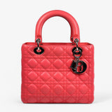 Lady Dior Lambskin Cannage Medium Coral