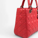 Lady Dior Lambskin Cannage Medium Coral