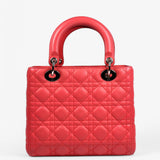 Lady Dior Lambskin Cannage Medium Coral