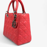 Lady Dior Lambskin Cannage Medium Coral