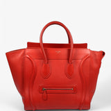 Céline Red Leather Luggage Tote