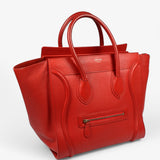 Céline Red Leather Luggage Tote