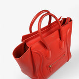 Céline Red Leather Luggage Tote