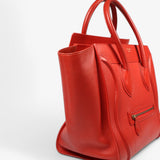 Céline Red Leather Luggage Tote