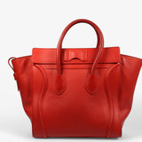 Céline Red Leather Luggage Tote