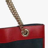 Gucci Maxi Rajah Tote in Red and Navy Suede