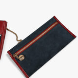 Gucci Maxi Rajah Tote in Red and Navy Suede