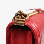 Chanel red Boy Bag 28