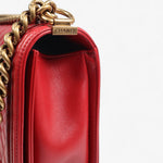 Chanel red Boy Bag 28