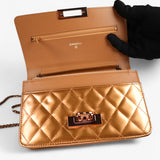 Chanel Enamel Coco Lock Wallet on Chain