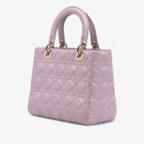 Dior Medium Pearlescent Lambskin Cannage Lady Dior