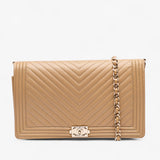 Chanel Chevron Calfskin Boy Wallet On Chain