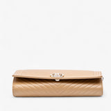 Chanel Chevron Calfskin Boy Wallet On Chain