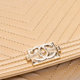 Chanel Chevron Calfskin Boy Wallet On Chain