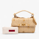 Valentino Large Raffia Roman Stud Satchel