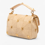 Valentino Large Raffia Roman Stud Satchel