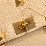 Valentino Large Raffia Roman Stud Satchel