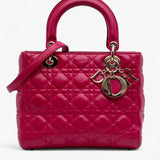 Dior Medium Lambskin Cannage Lady Dior