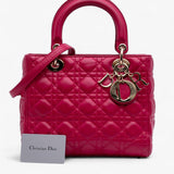Dior Medium Lambskin Cannage Lady Dior