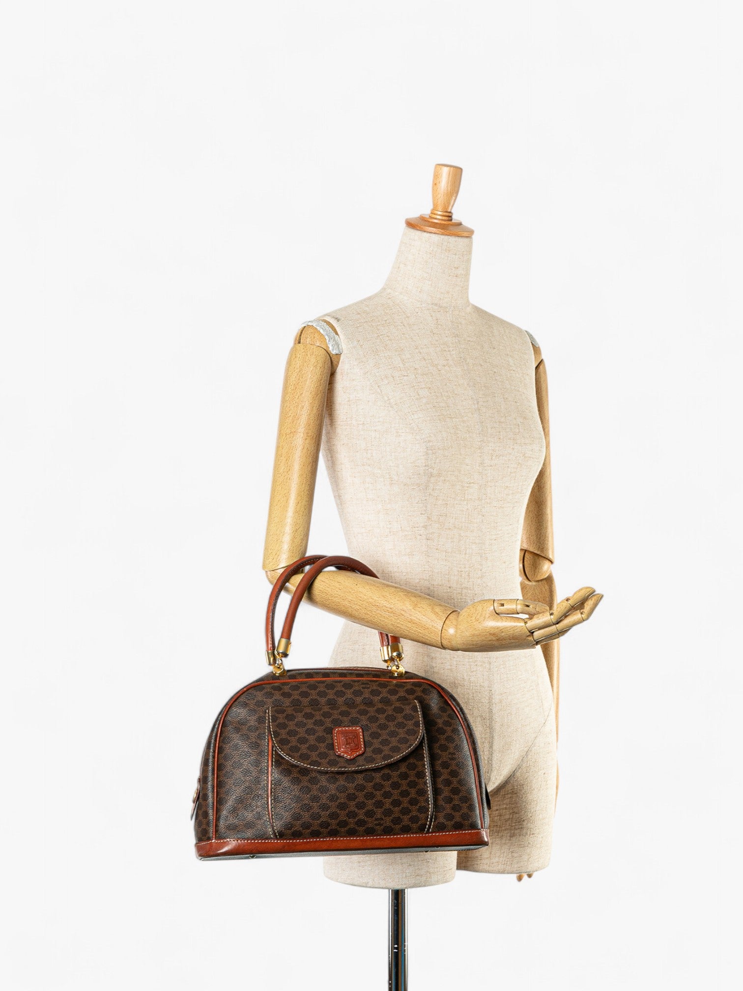 Celine Macadam Coated Canvas Handbag