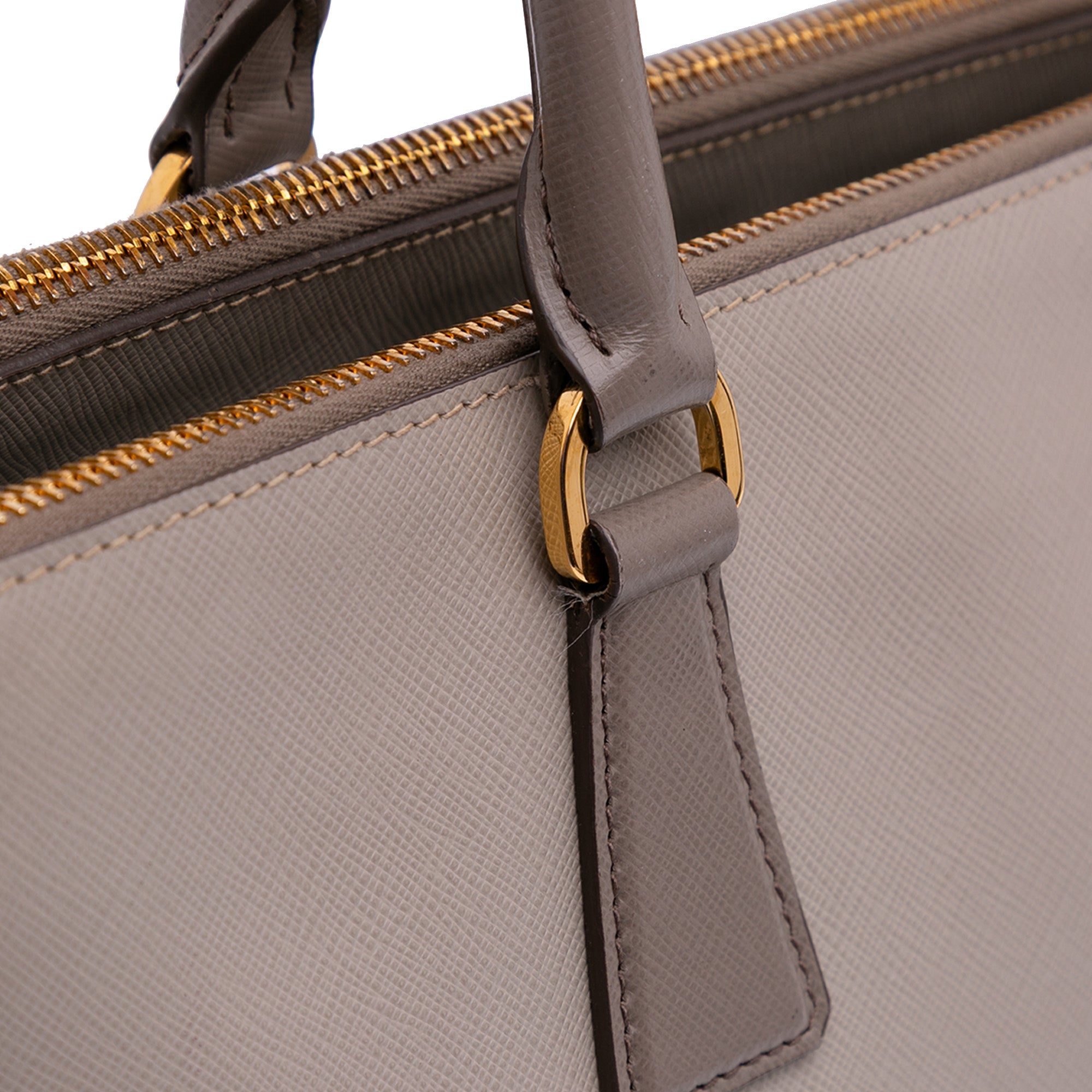Prada Bicolor Saffiano Lux Galleria Double Zip