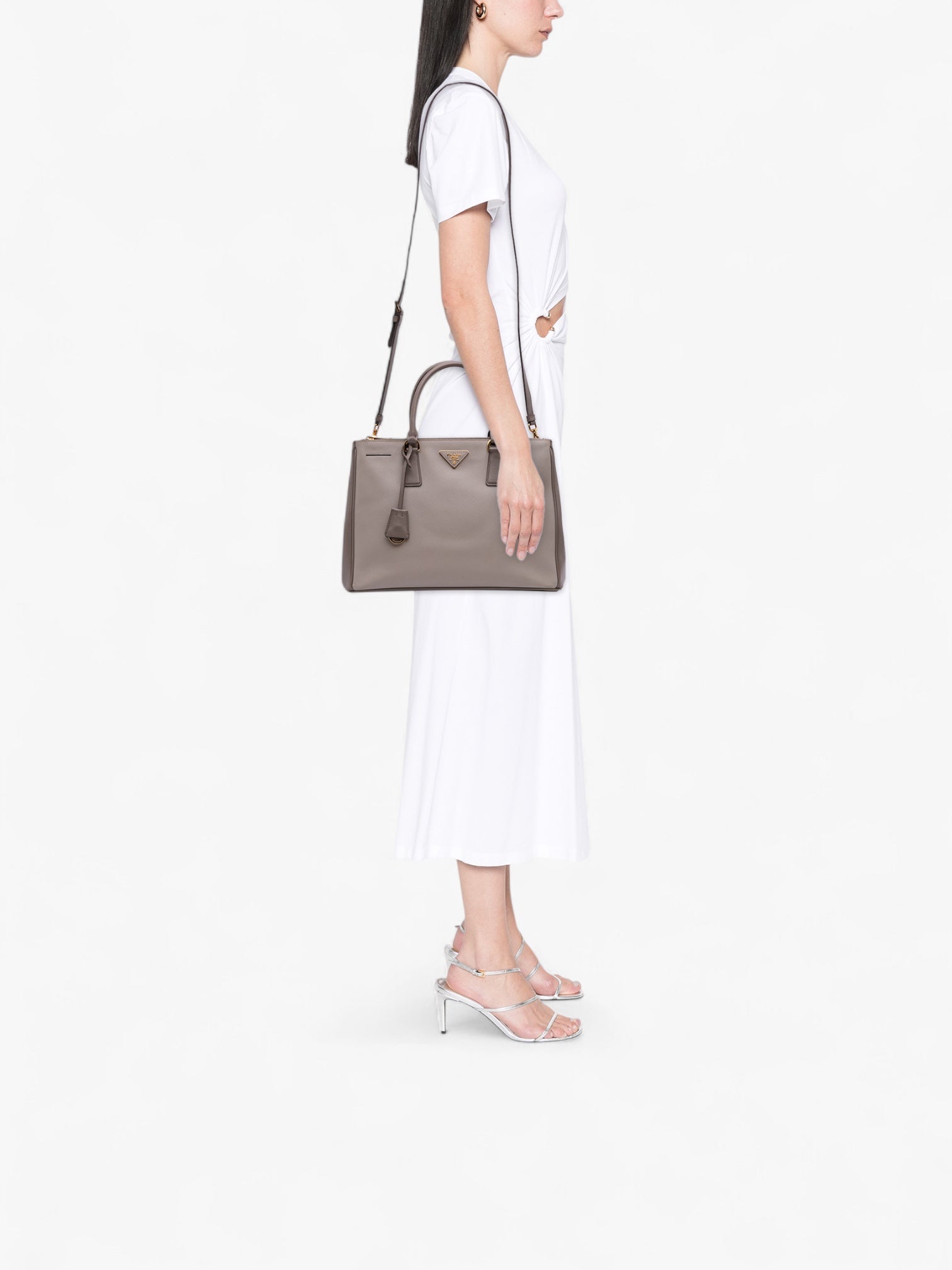 Prada Bicolor Saffiano Lux Galleria Double Zip