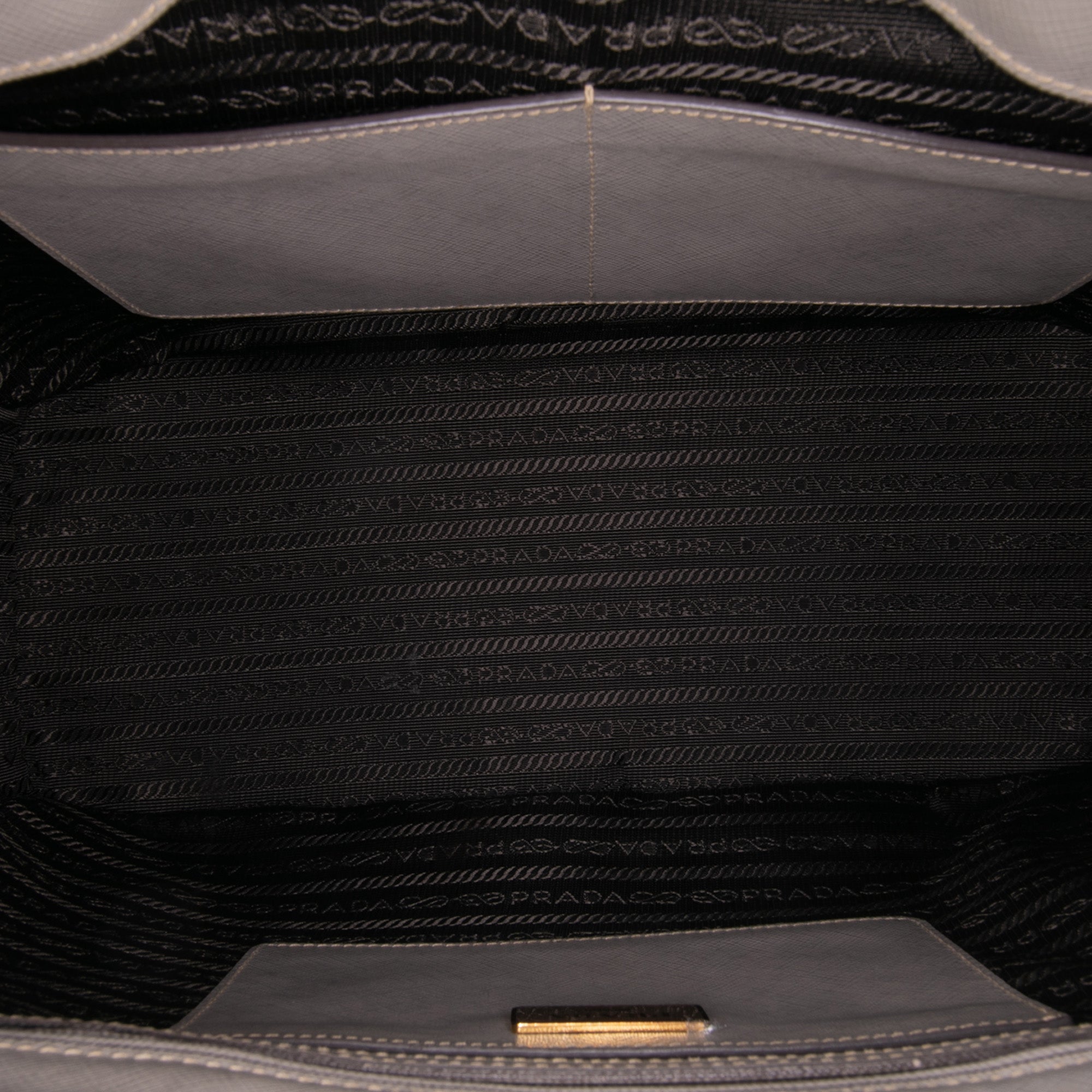 Prada Bicolor Saffiano Lux Galleria Double Zip