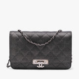 Chanel Quilted Metallic Caviar Golden Class Wallet On Chain