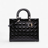 Dior Large Patent Cannage Lady Dior