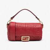 Fendi Zucca Embossed Baguette Satchel