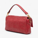 Fendi Zucca Embossed Baguette Satchel