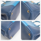 Prada Galleria Saffiano 2WAY синьо