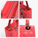 Lady Dior Lambskin Cannage Medium Coral