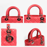 Lady Dior Lambskin Cannage Medium Coral