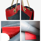 Gucci Maxi Rajah Tote in Red and Navy Suede