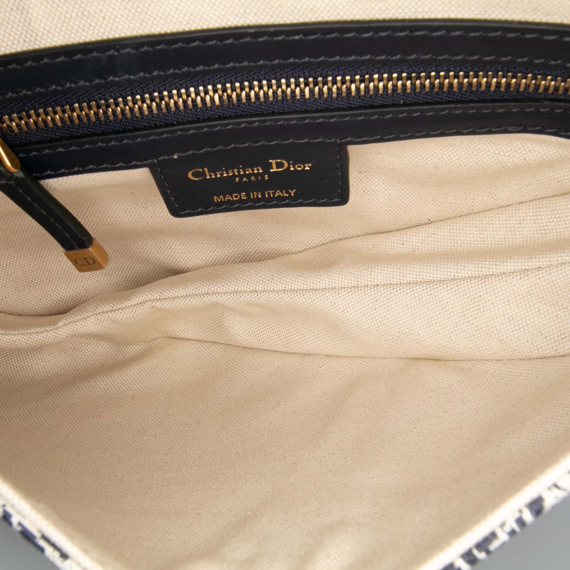 Dior Canvas Reverse Toile De Jouy Saddle