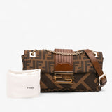 Fendi Zucca Canvas and Leather Chain Maxi Baguette