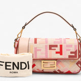 Fendi Zucca Embroidered Canvas Baguette