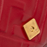Fendi Zucca Embossed Leather Baguette Satchel