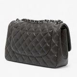 Chanel Gray Jumbo Classic Lambskin Double Flap