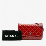 Chanel Quilted Patent Brilliant Wallet On Chain