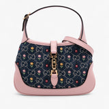 Gucci Limited Edition Small GG Denim Floral Jackie 1961