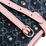 Gucci Limited Edition Small GG Denim Floral Jackie 1961