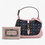 Gucci Limited Edition Small GG Denim Floral Jackie 1961